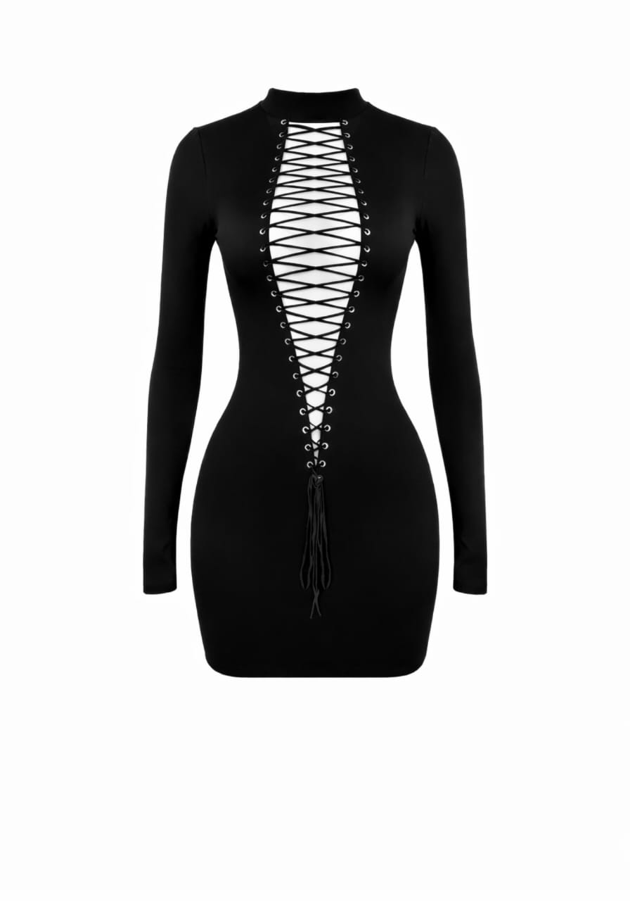 Jett Lace-Up Bodycon Dress