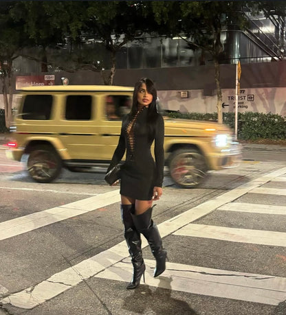 Jett Lace-Up Bodycon Dress